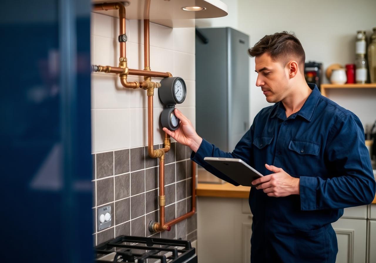 Contrôle d'une installation gaz dans une cuisine