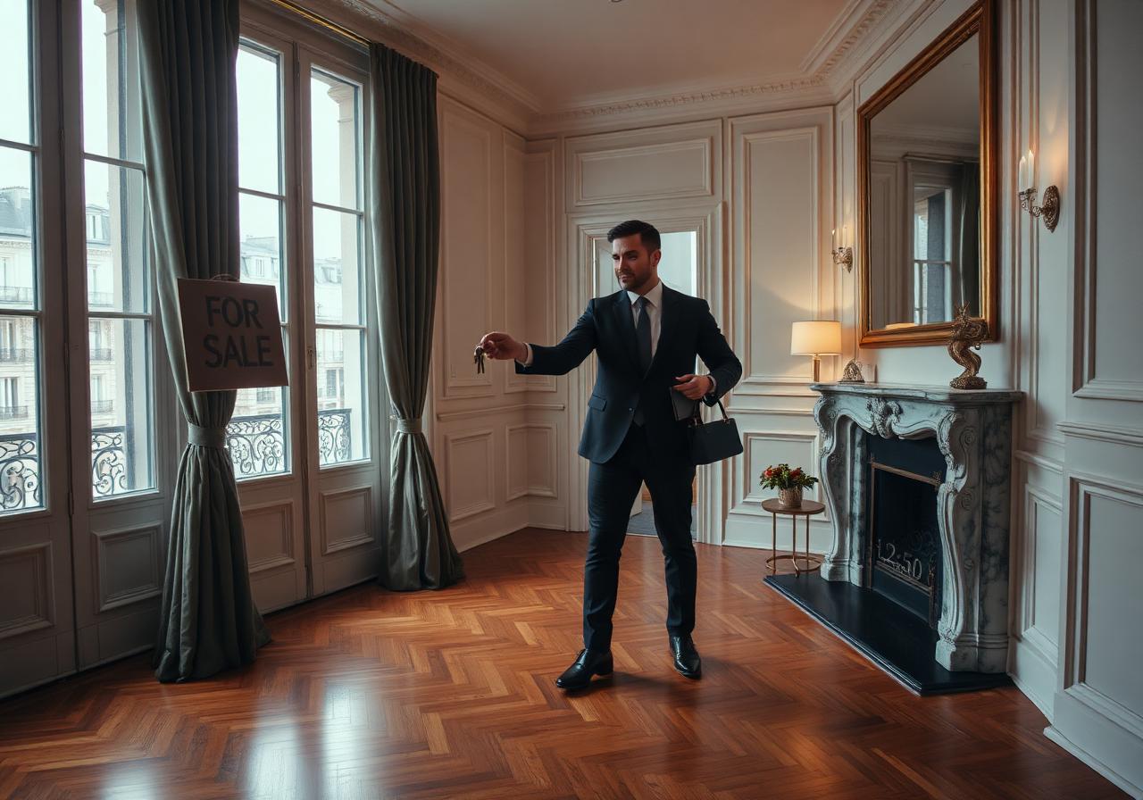 Appartement parisien haussmannien préparé pour la vente